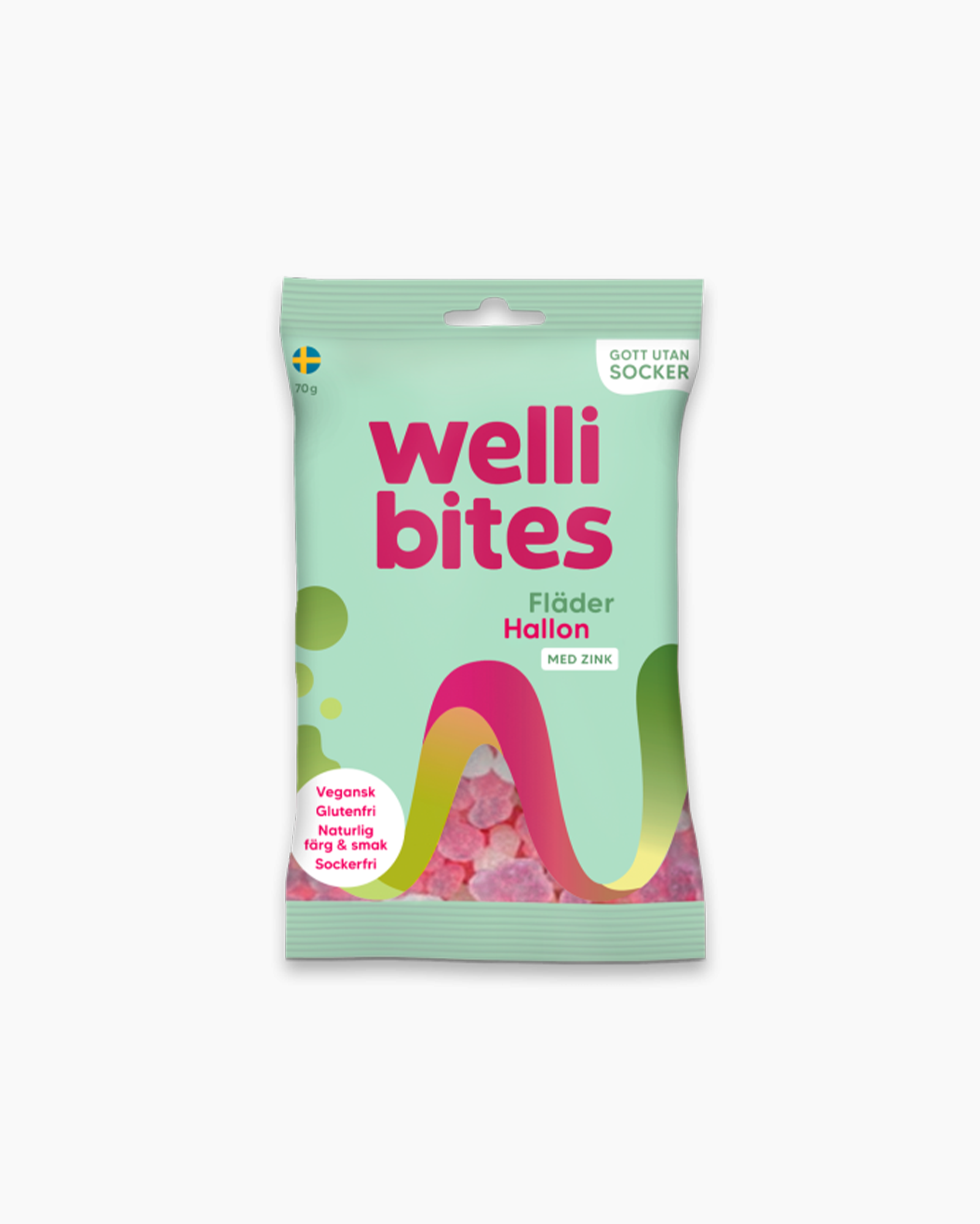 Wellibites - Elderflower & Raspberry 70g (Sugar Free Candy)