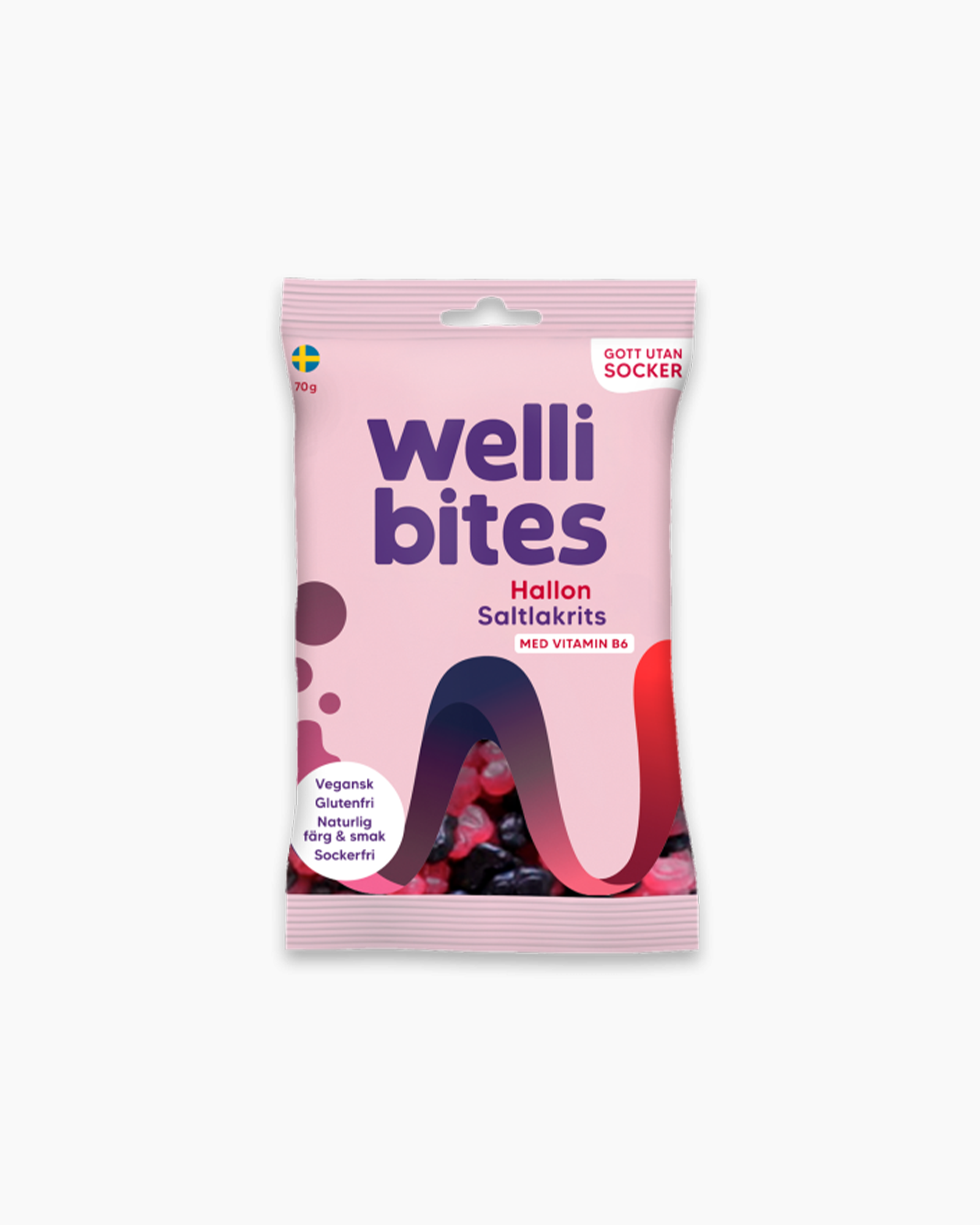 Wellibites - Raspberry & Salty Liquorice 70g (Sugar Free Candy)